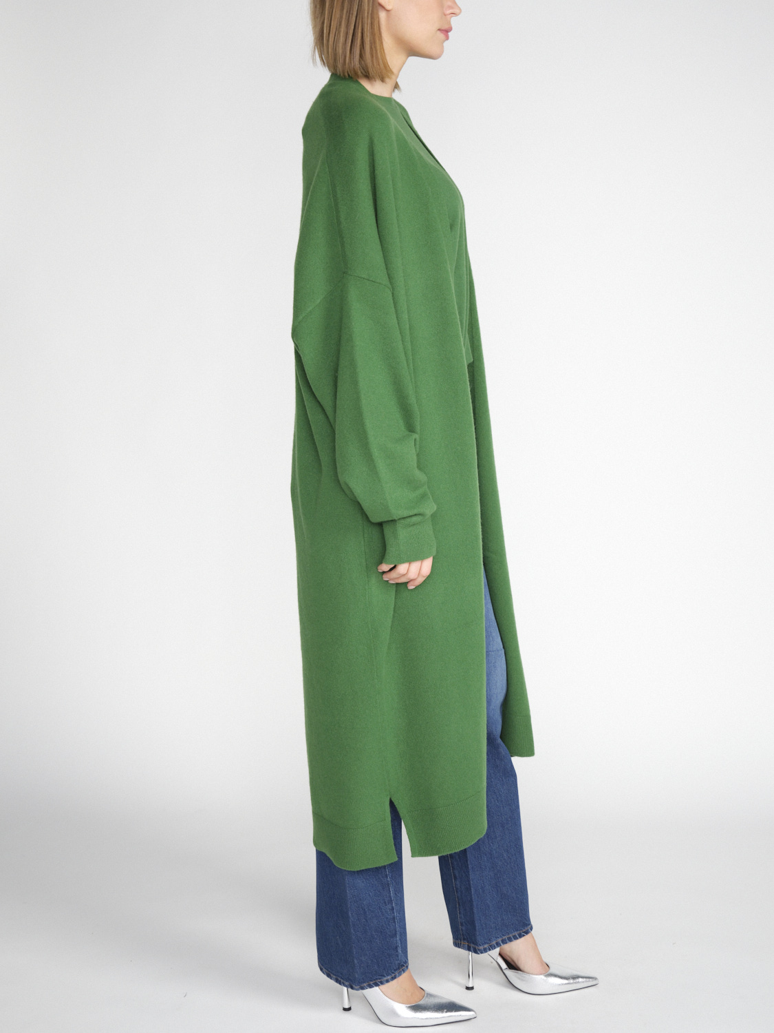 Extreme Cashmere N°61 Koto - Rebeca larga de cachemira  verde Talla única