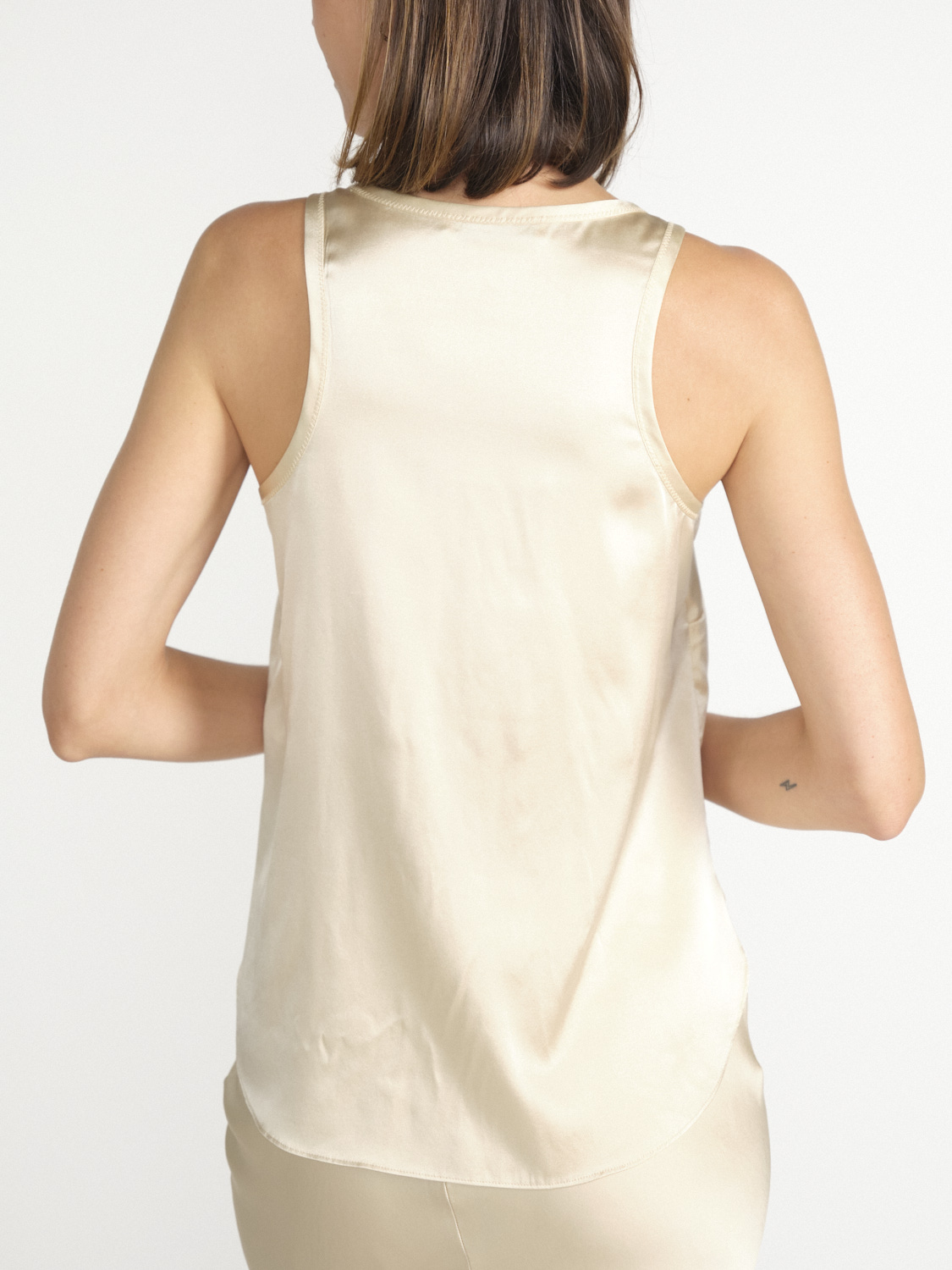 Dorothee Schumacher Sprakling Statements – silk blouse with christening knit details creme XS Dorothee Schumacher Sprakling Statements – silk blouse with christening knit details creme XS