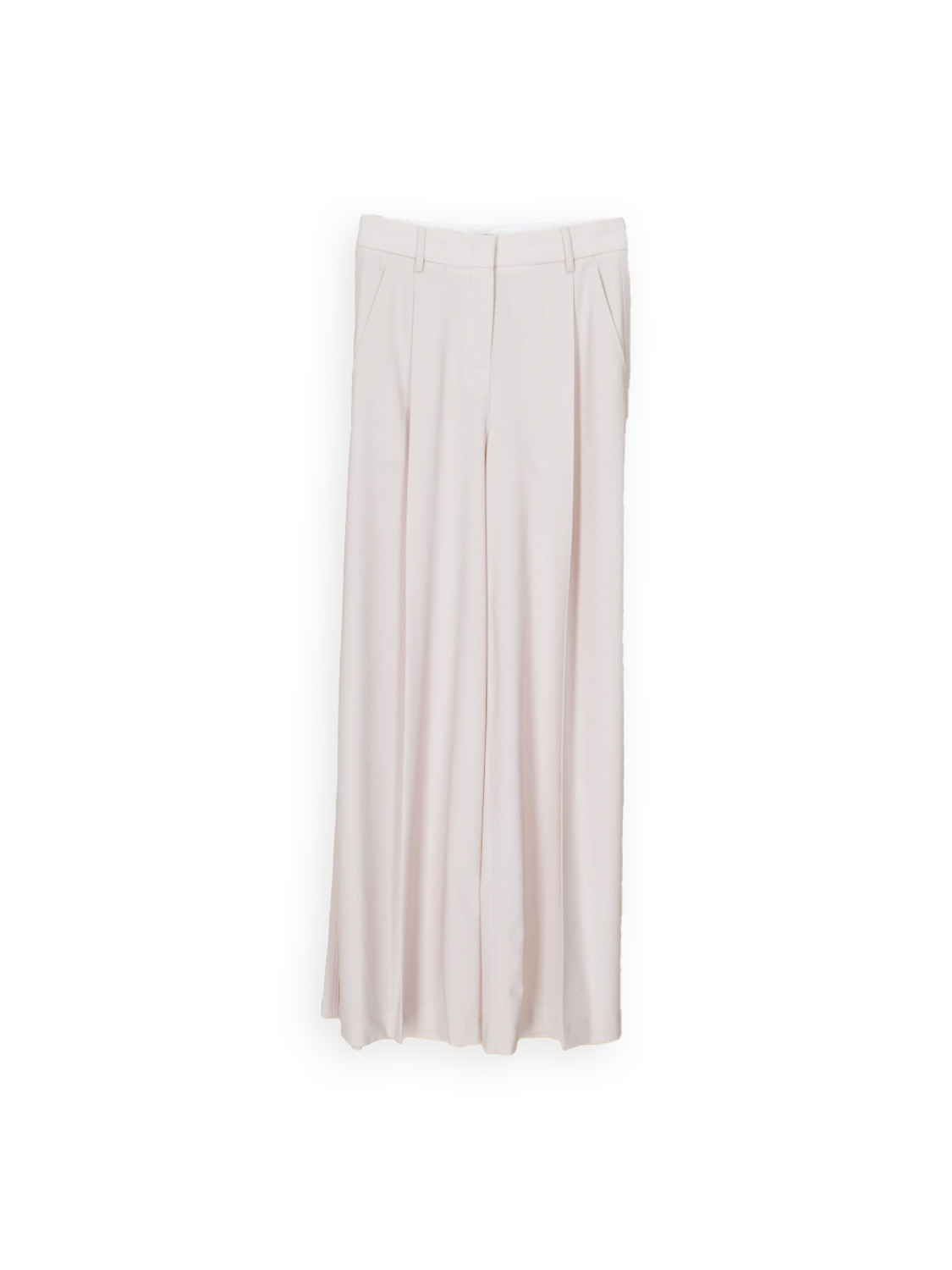 Stretchy pleated trousers in virgin wool 