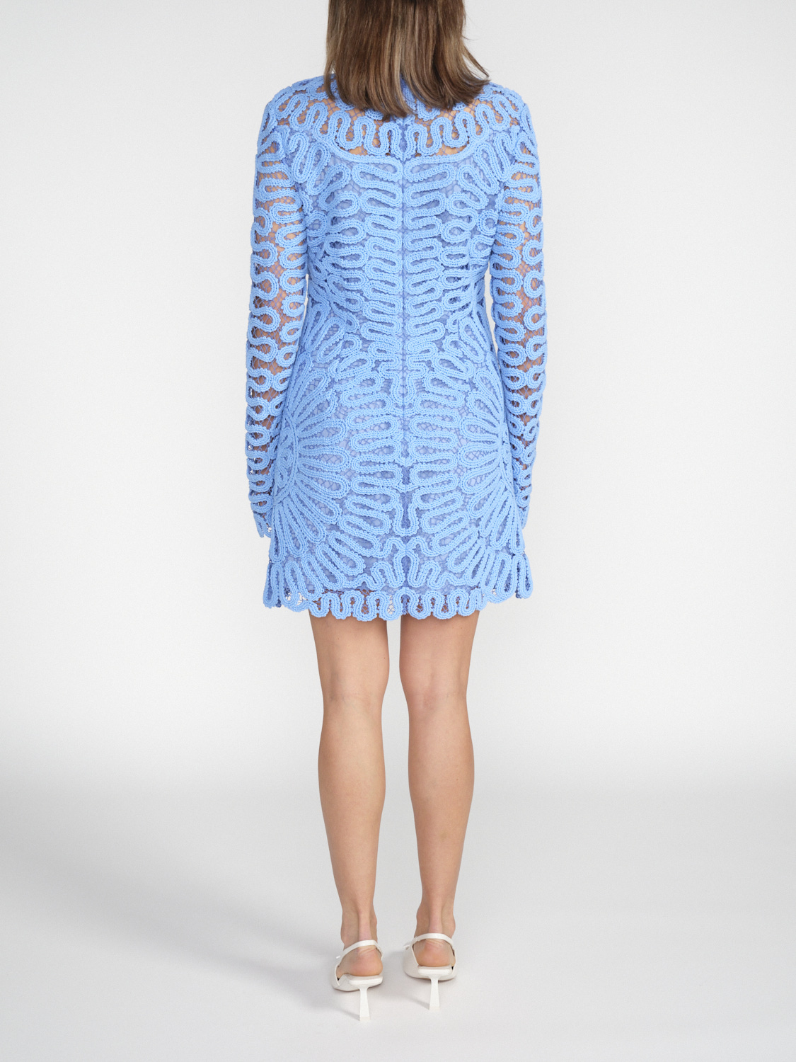 Simkhai Mccall – Dress with mechanical crochet embroidery  blue 36