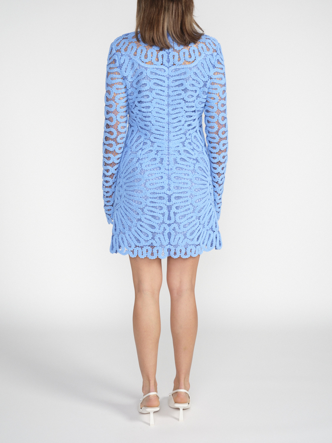 Simkhai Mccall – Dress with mechanical crochet embroidery 36 blue Simkhai Mccall – Dress with mechanical crochet embroidery 36 blue