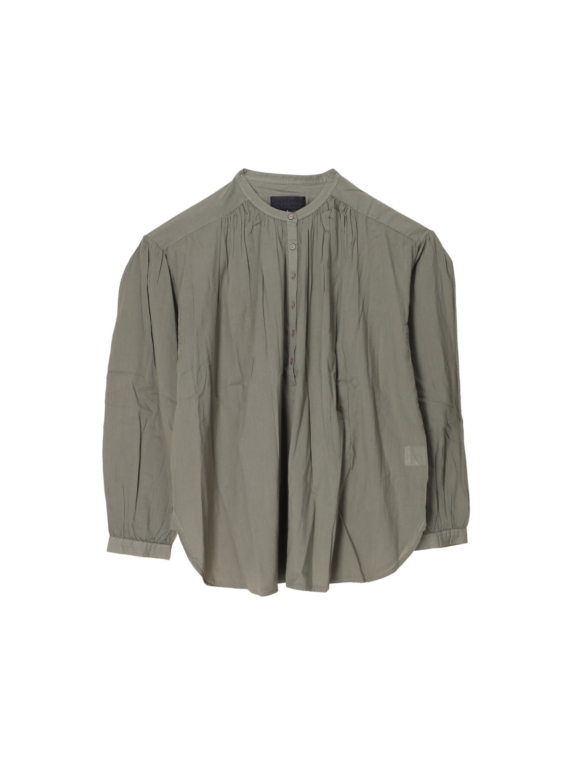 Nili Lotan Neville cotton voile sweater blouse  khaki S