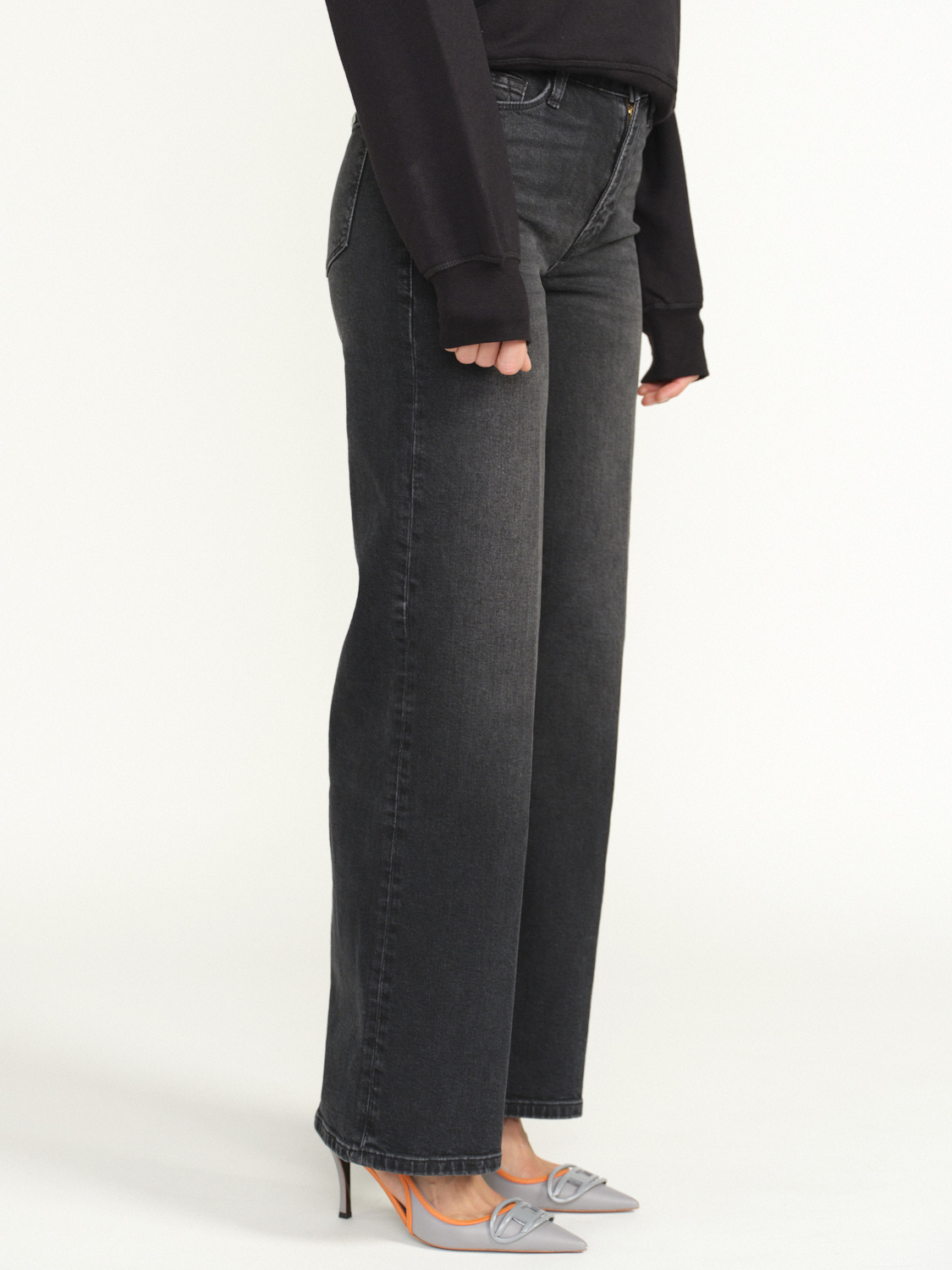 Frame Le Slim - wide leg jeans pants black 25