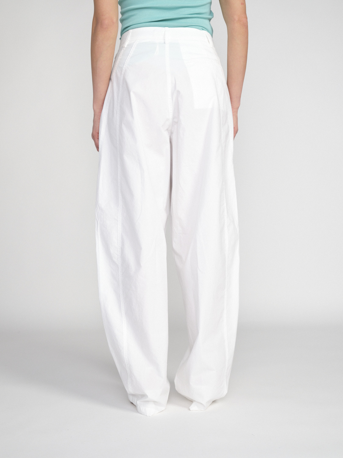 Darkpark Phebe - Pantaloni a gamba larga in cotone oversize   bianco XS/S