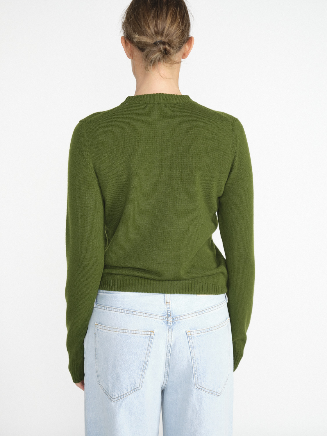 Barrie Maglia con logo Barrie Patch in cashmere - Maglia in cotone con logo in cashmere verde M