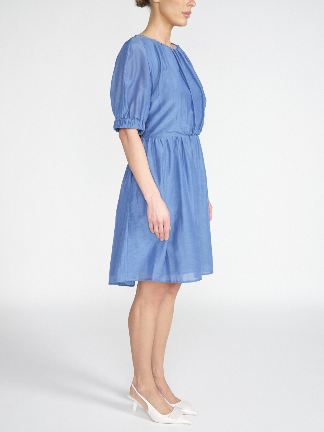 Semicouture Leichtes Kleid aus Baumwoll-Seiden-Mix   blau 34