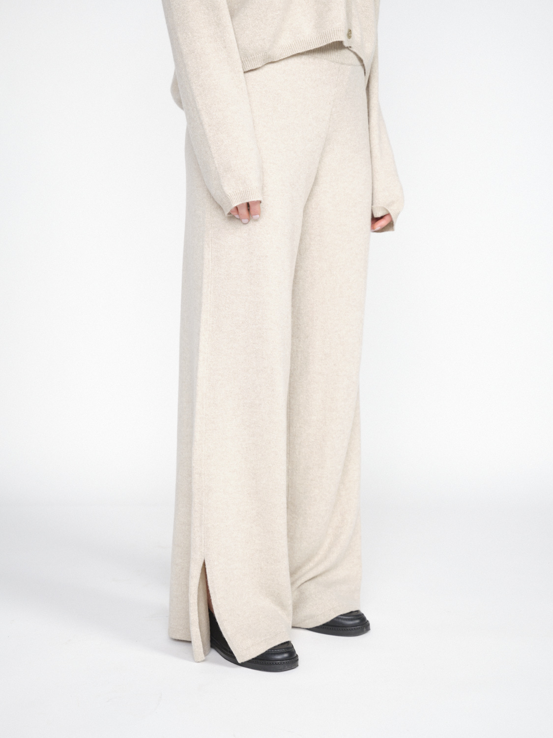 Lisa Yang Marlo - Pantaloni in cashmere con effetti glitterati   beige XS/S