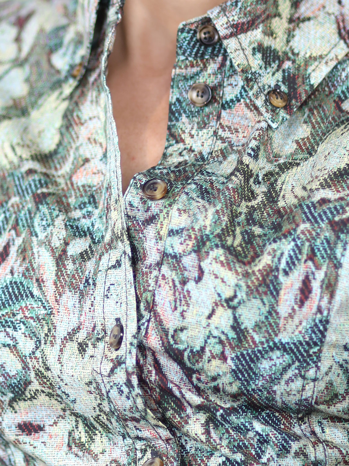 Ganni Printed – Printed shirt dress mehrfarbig 34