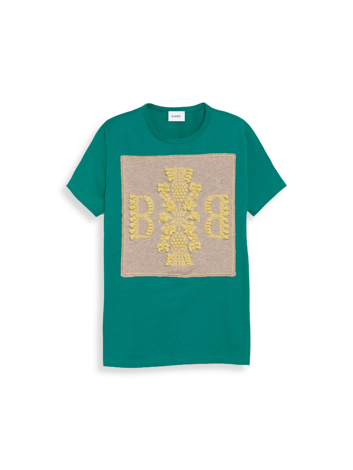 Cotton T-shirt with logo cashmere patch - T-shirt with logo cashmere patch