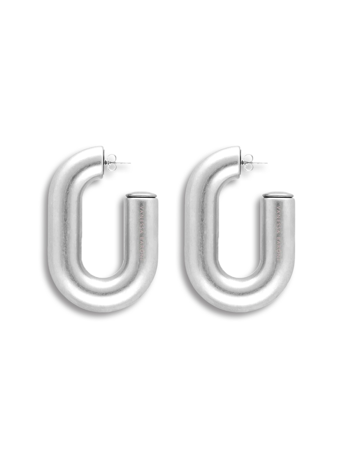 Vanessa Baroni Tube Earring – Ohrstecker in Hoopform silber One Size