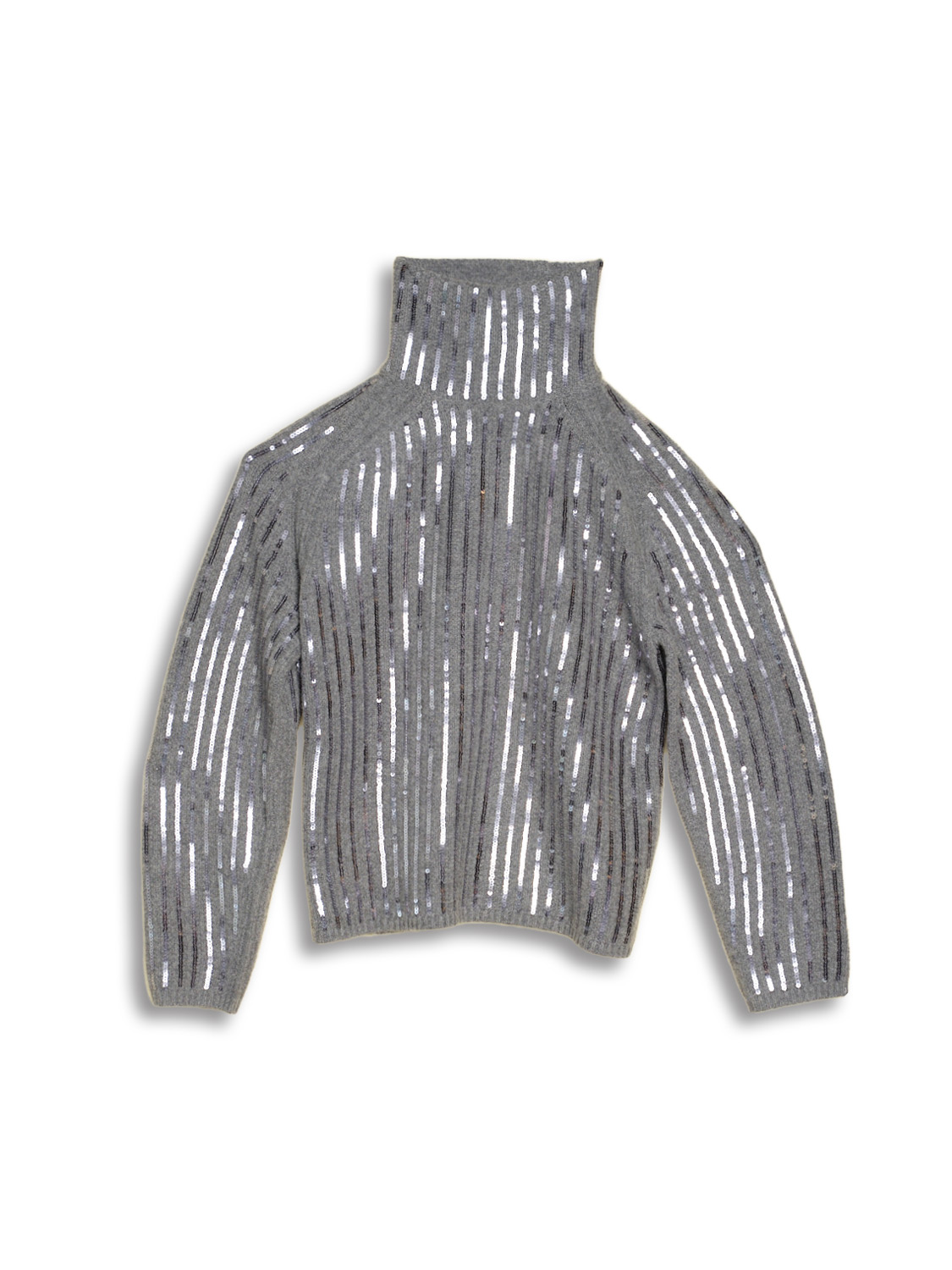Sequin Statements - Turtleneck sweater with sequins stripes