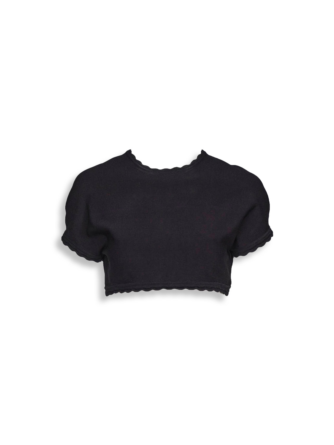 Cropped Short Sleeve Top – Kurzes Shirt mit Wellendetails