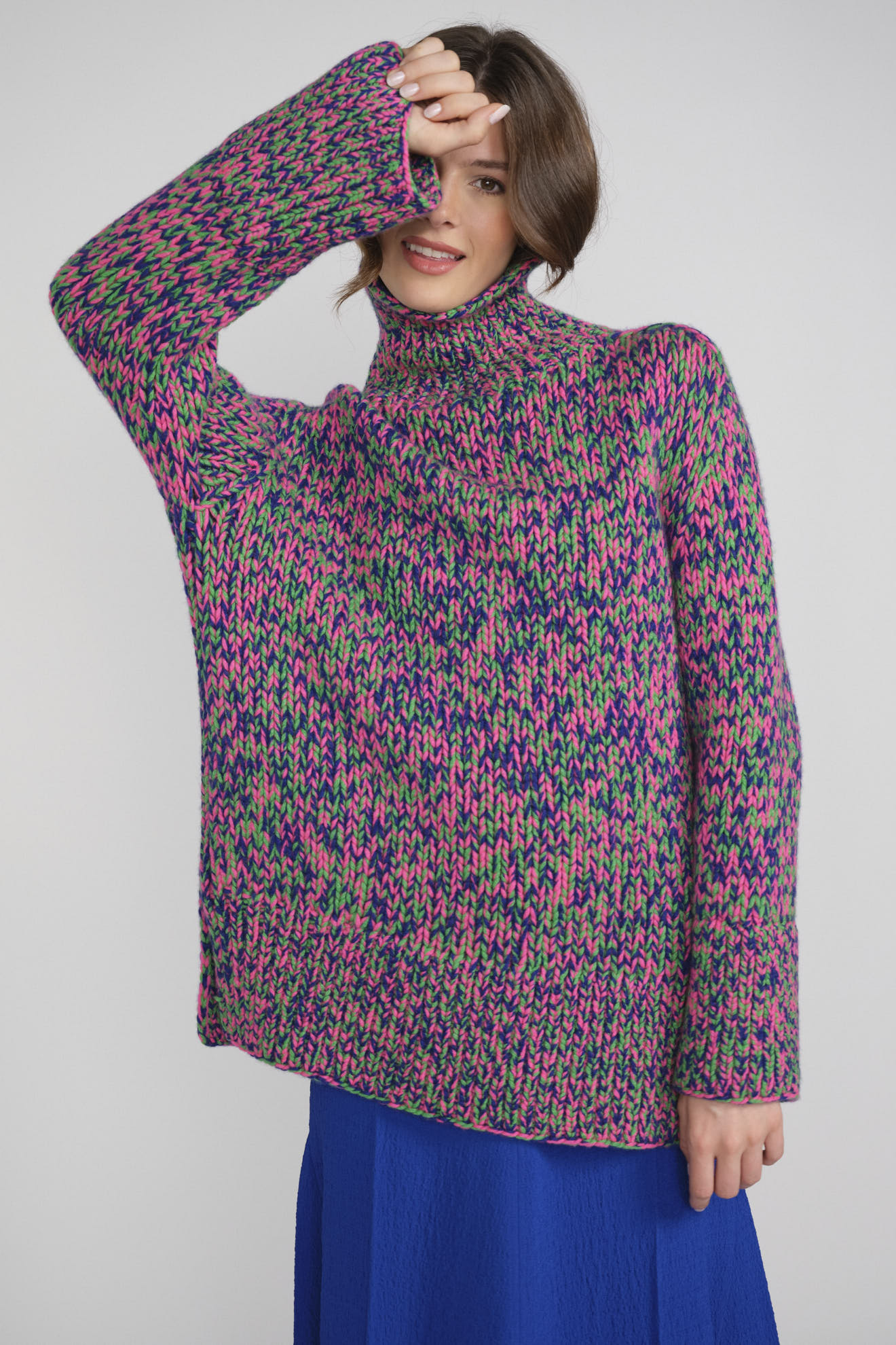 wommelsdorf sweater pink all over print patterns cotton