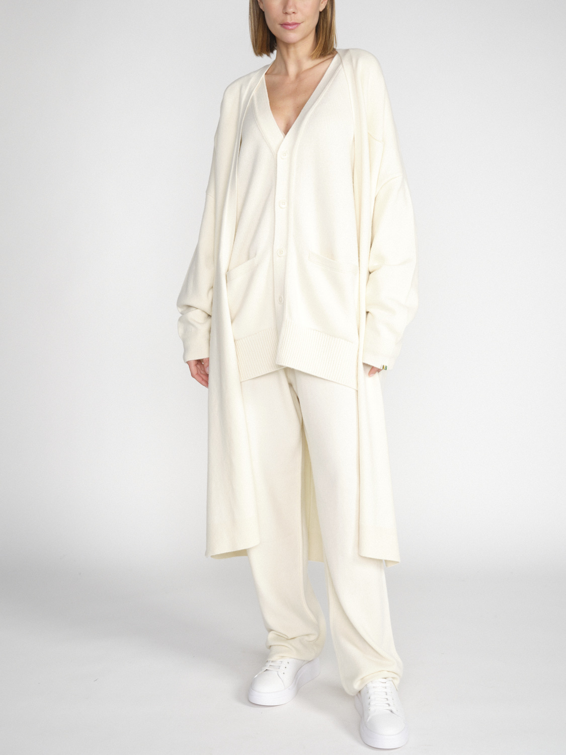 Extreme Cashmere N°61 Koto - Long cashmere cardigan  creme One Size