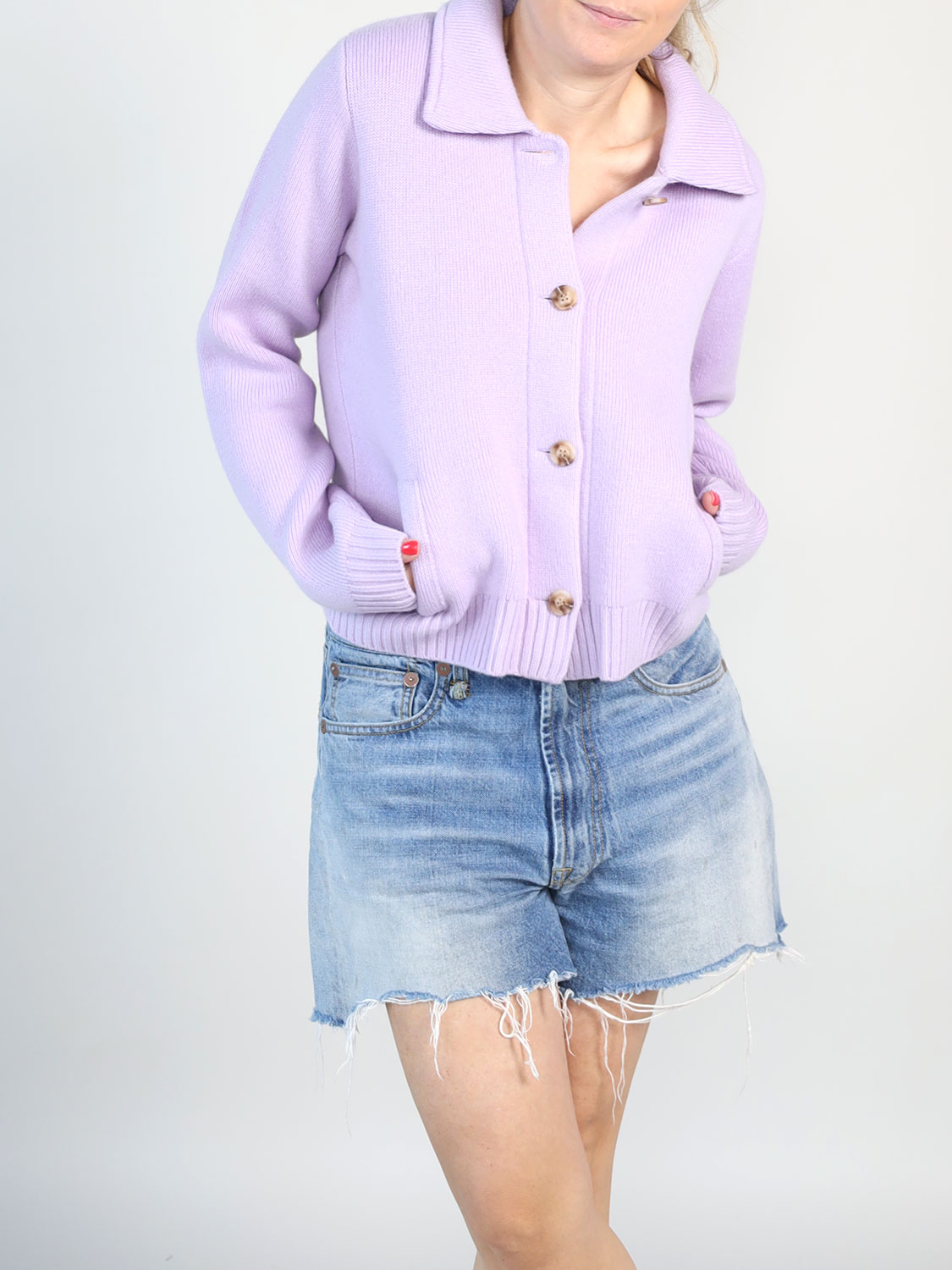 Lisa Yang Lynna – Strickjacke aus Cashmere  flieder M/L