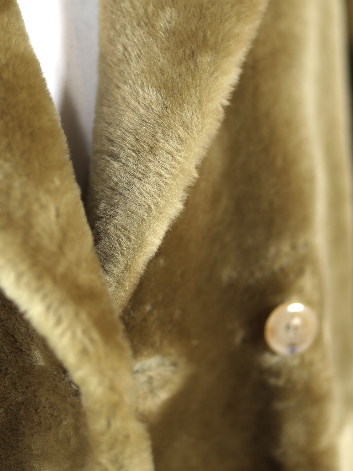 Blancha Straight Merino – Double-breasted fur coat green 34