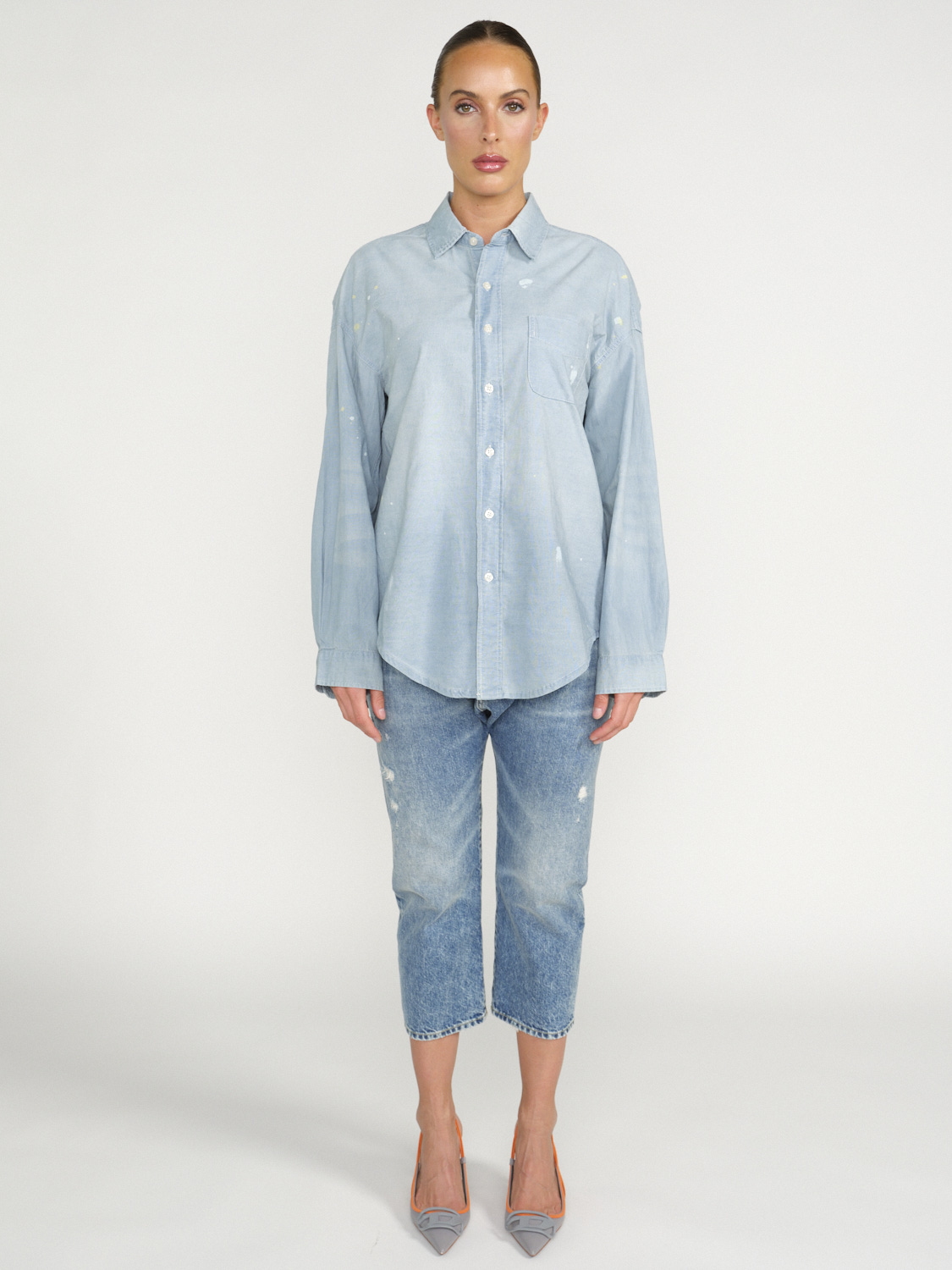 R13 R13 Boyfriend Jeans im Used Look blau 27 R13 R13 Boyfriend Jeans im Used Look blau 27