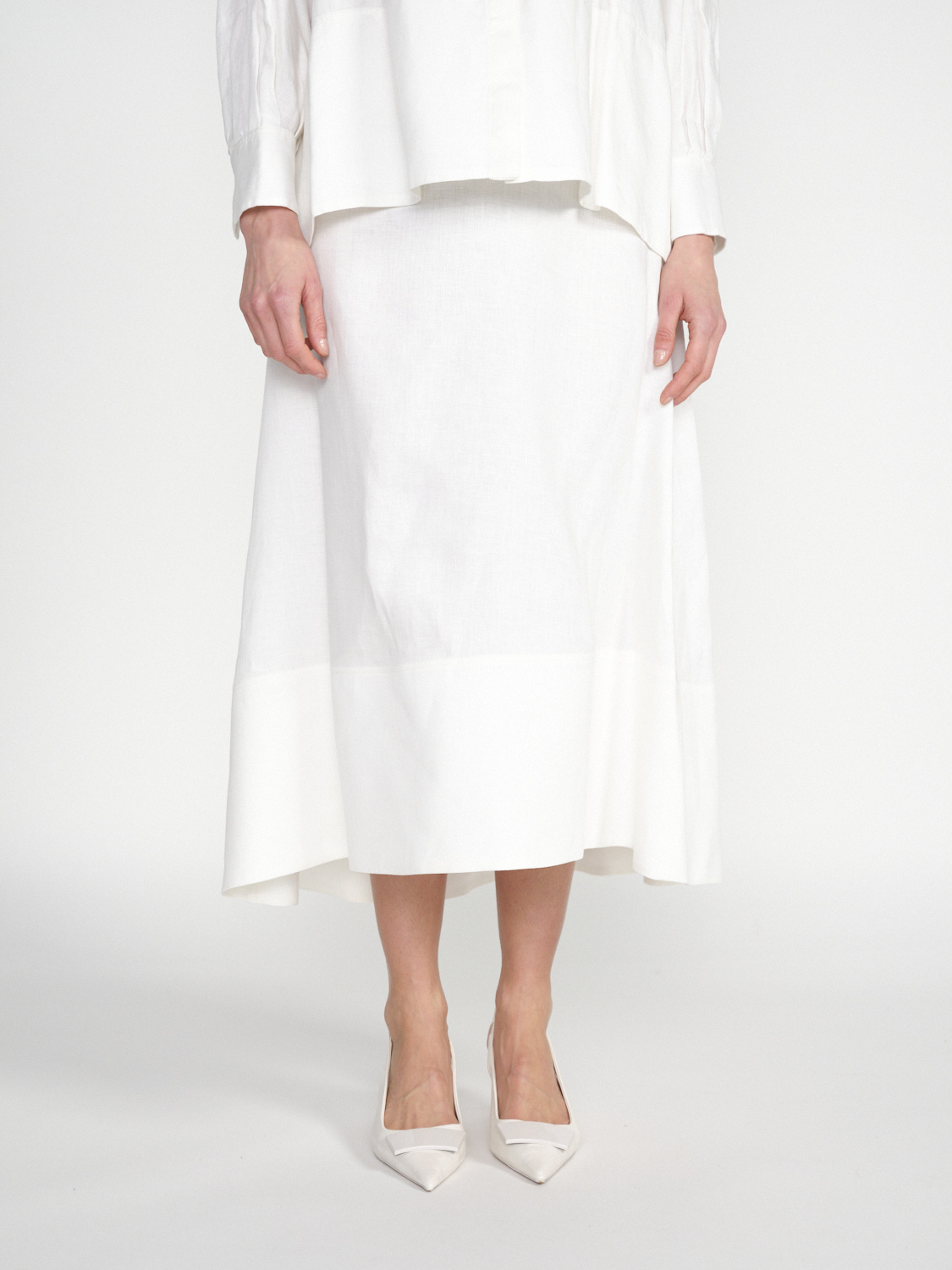 Iris von Arnim Lelita – linen midi skirt  white 36