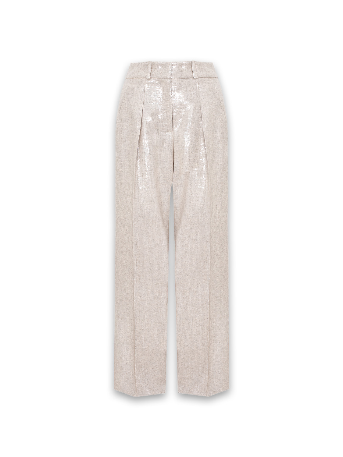 Sly010 Flora – Wide-Leg Pailletten-Hose beige 40