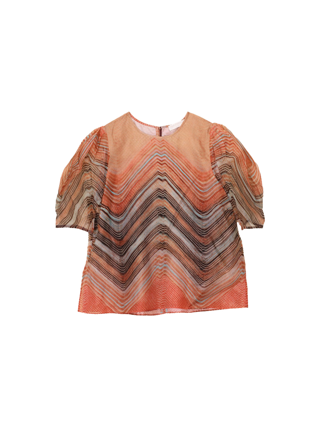 Ulla Johnson Lana silk crepe blouse with graphic design  orange 34