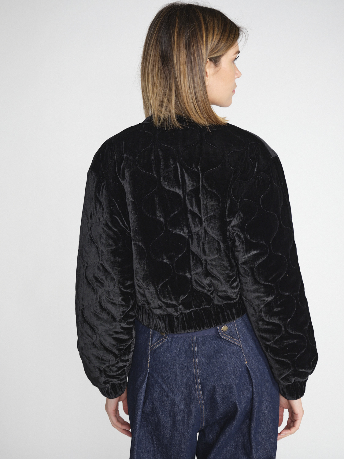 Ulla Johnson Adair - Quilted velvet-silk-blouson  black M