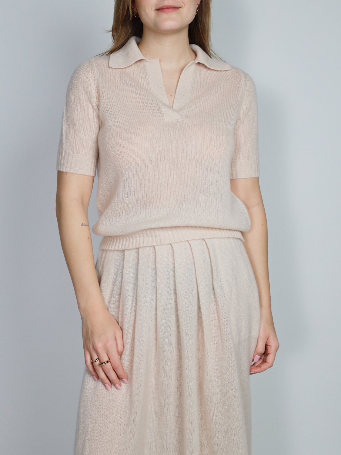 LU Ren Adela – Cashmere shirt  beige XS