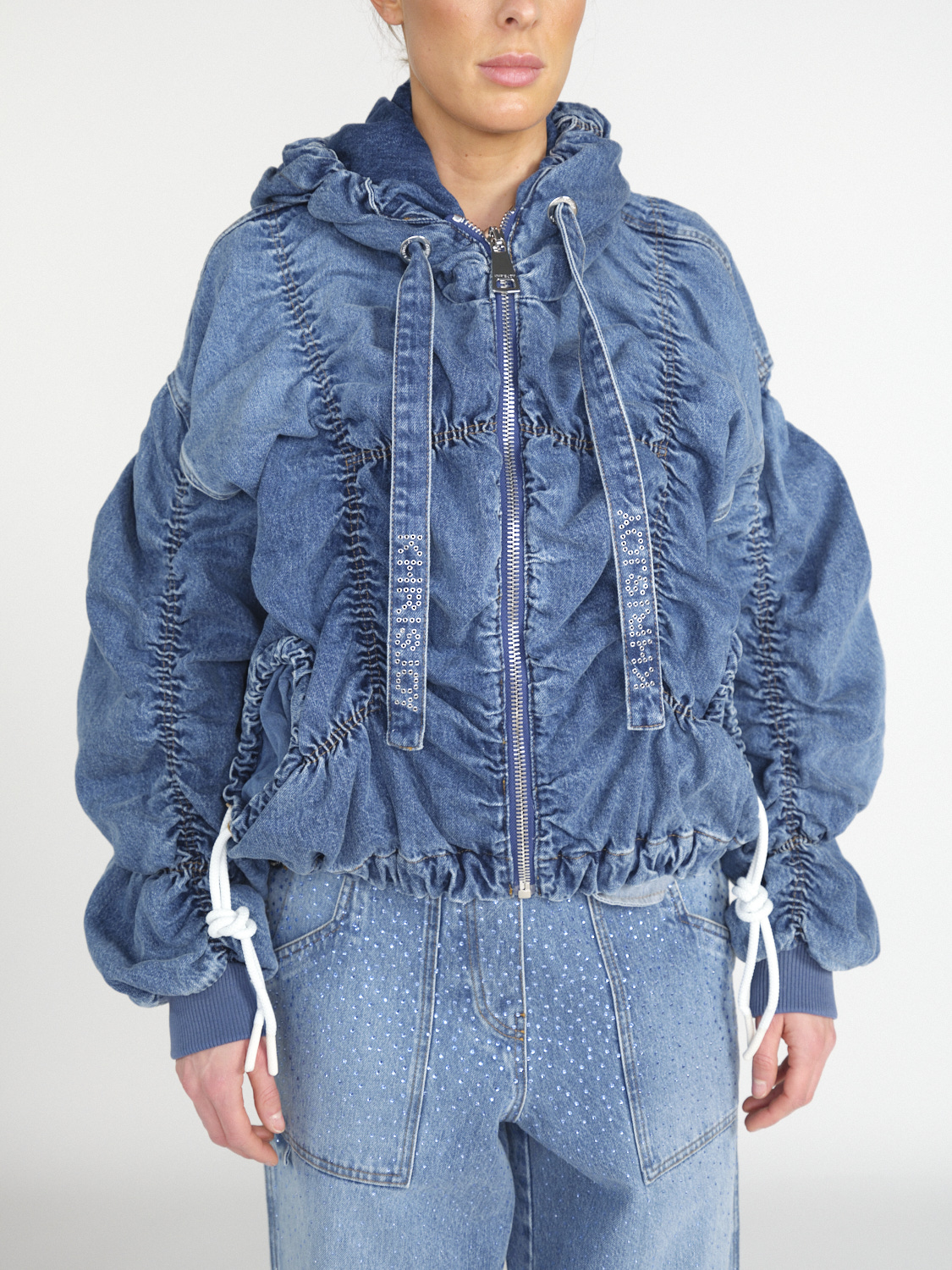 khrisjoy Khris Cloud - Denim jacket with ruffles   blue S/M