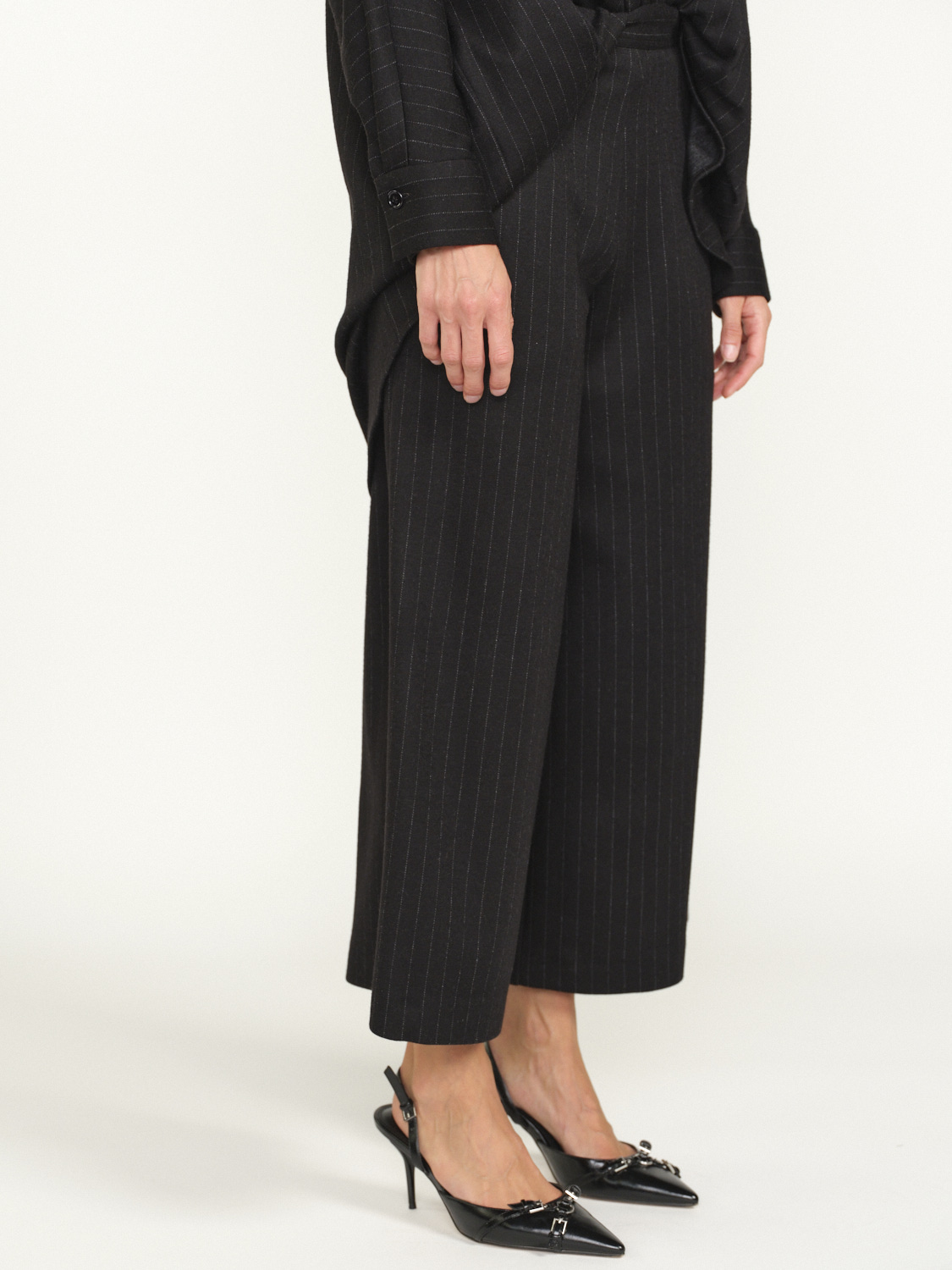 Odeeh Pantalón de algodón con diseño de raya diplomática negro 34