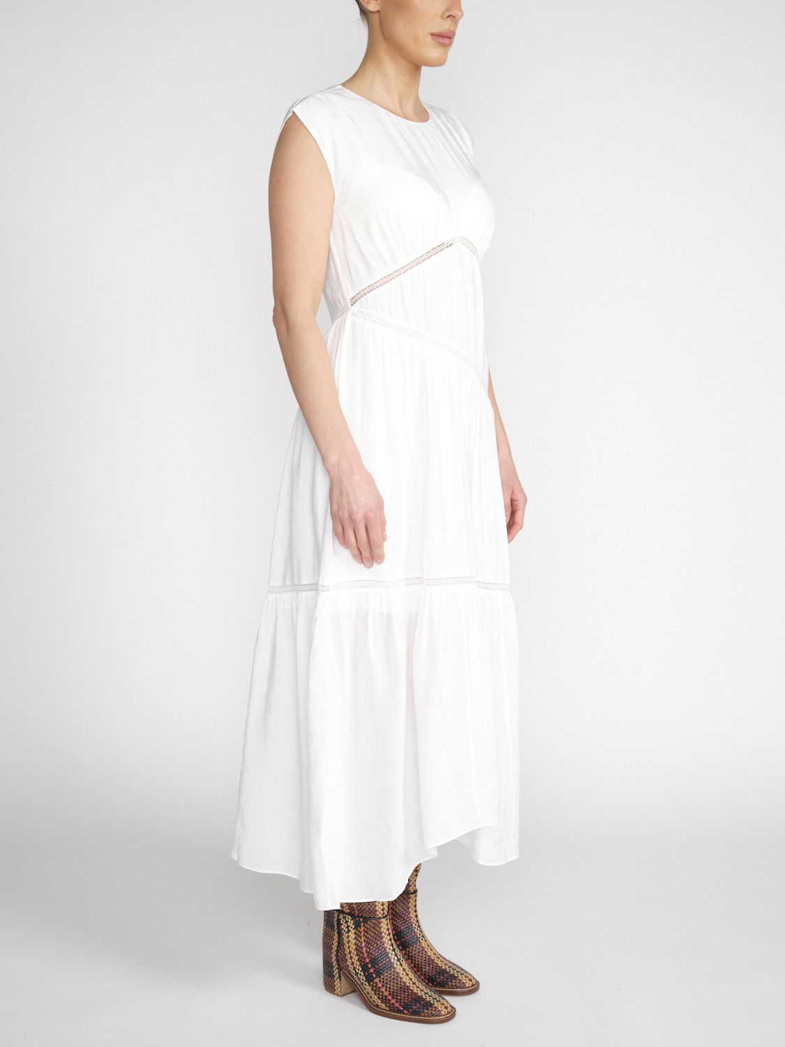 Frame Gathered – Leichtes Leinen-Kleid   weiß XS
