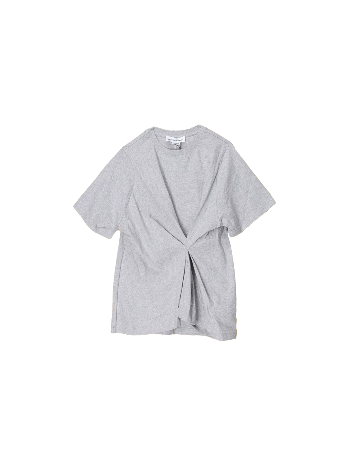 Victoria Beckham Body Twist – Baumwoll-Shirt mit Detail   hellgrau XS