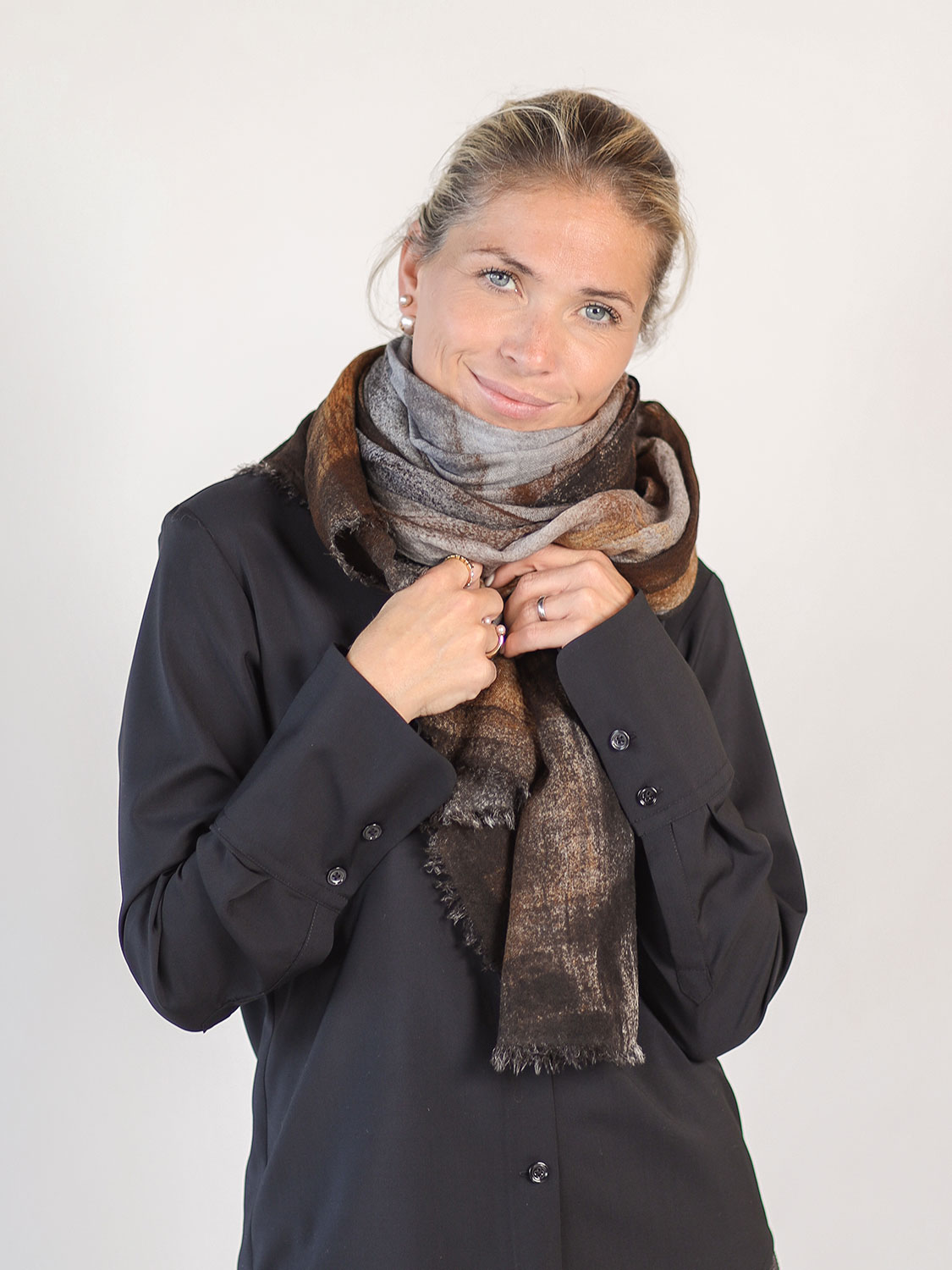 Avant Toi Tuch aus Wolle  braun Talla única