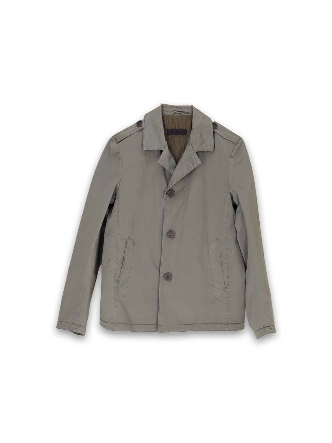 Short cotton trench coat 