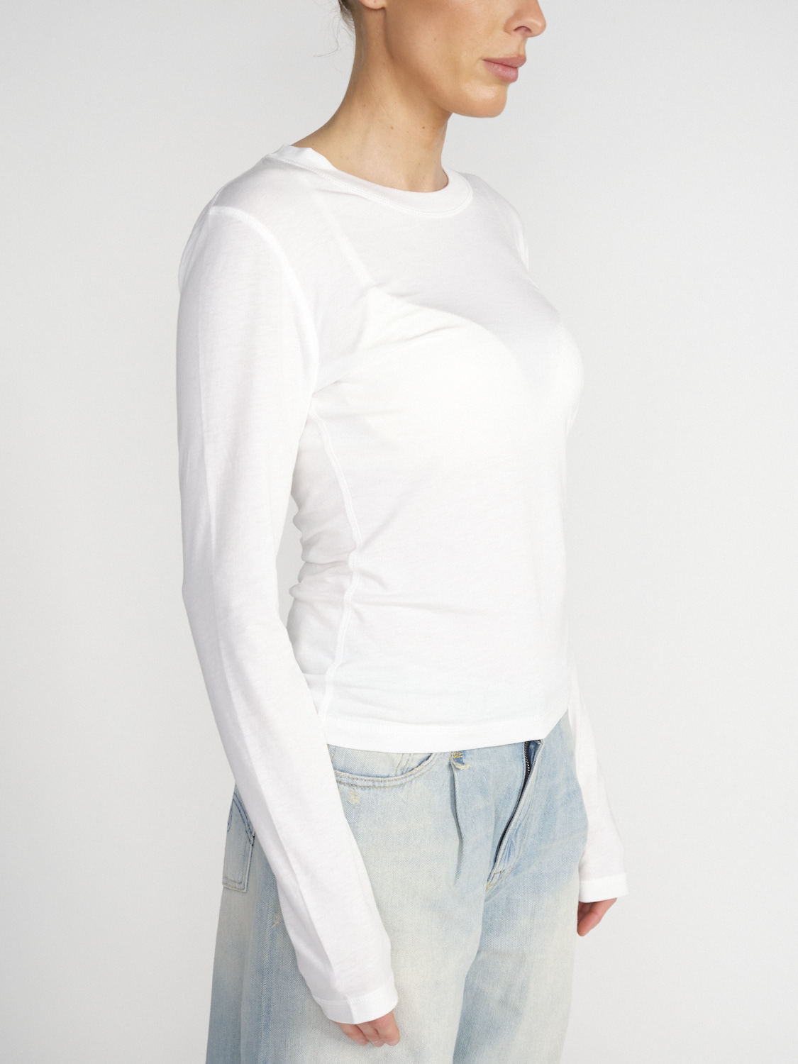 Ganni Camicia in jersey con strass   bianco XS
