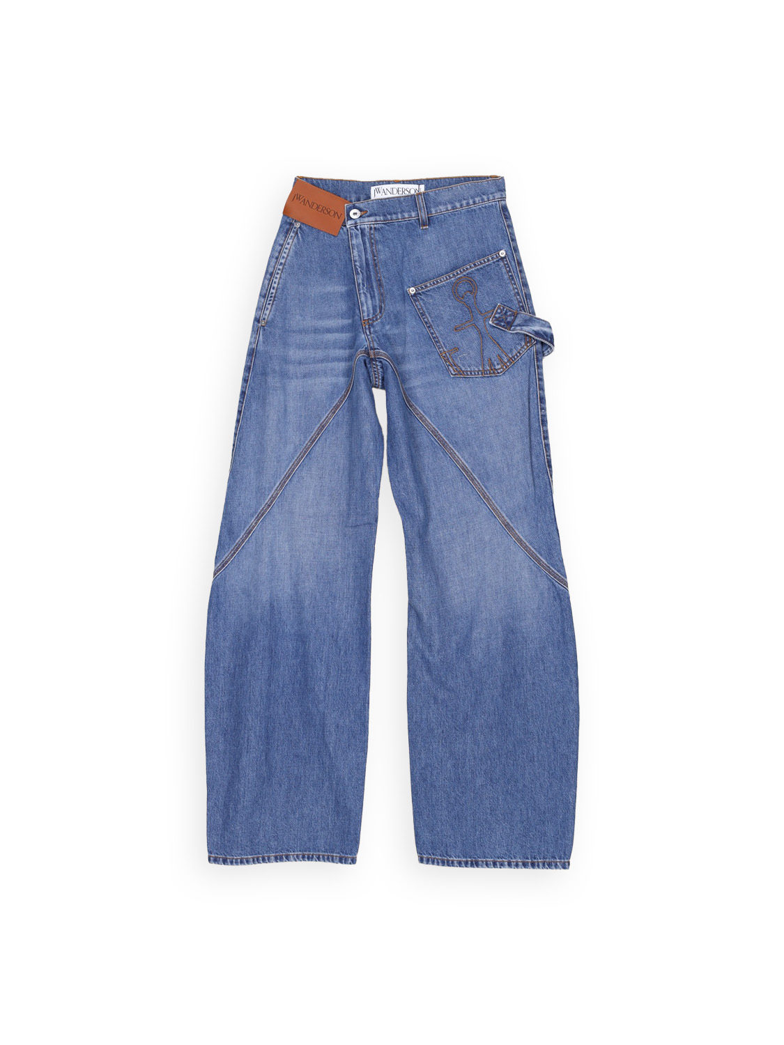 Worker-style blue jeans in rugged cotton 
