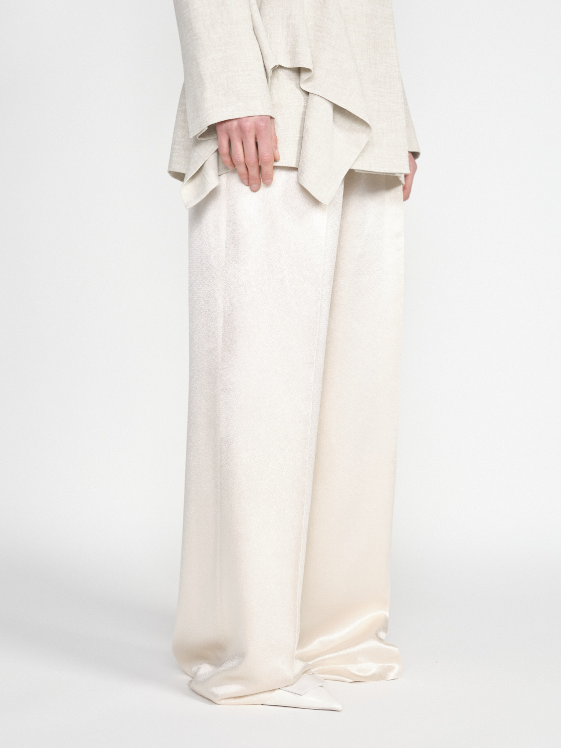 Sly010 Flora shimmering wide-leg trousers   creme 38