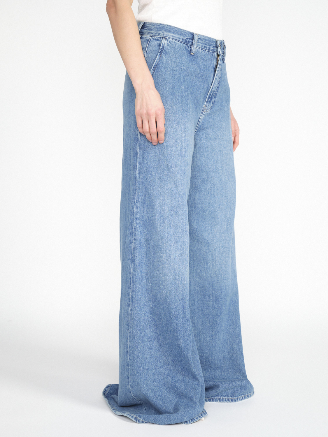 Frame The Extra Wide Leg – Jeans aus Baumwolle grau 26