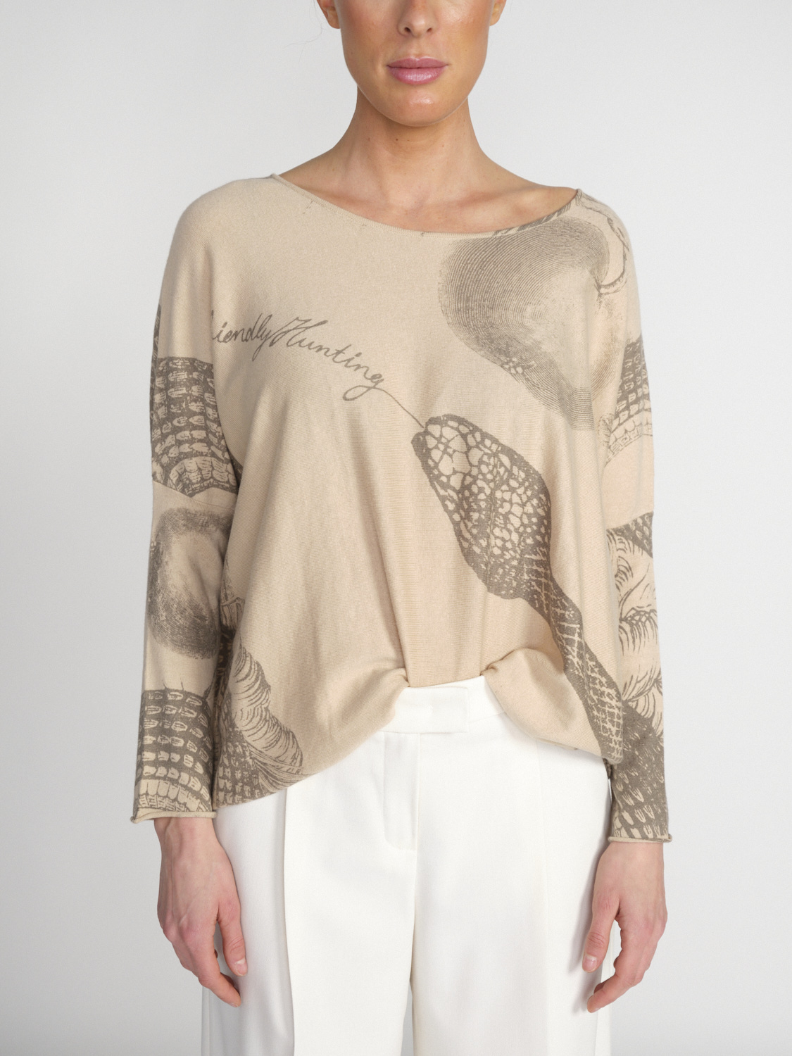 friendly hunting Imara Brighton - Lightweight sweater made from a cotton-cashmere blend  beige S