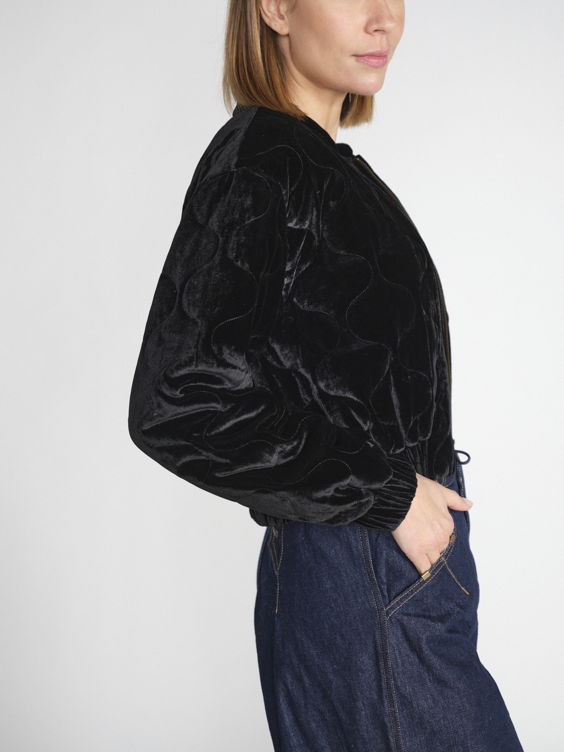 Ulla Johnson Adair - Blouson in velluto trapuntato con contenuto di seta   nero S