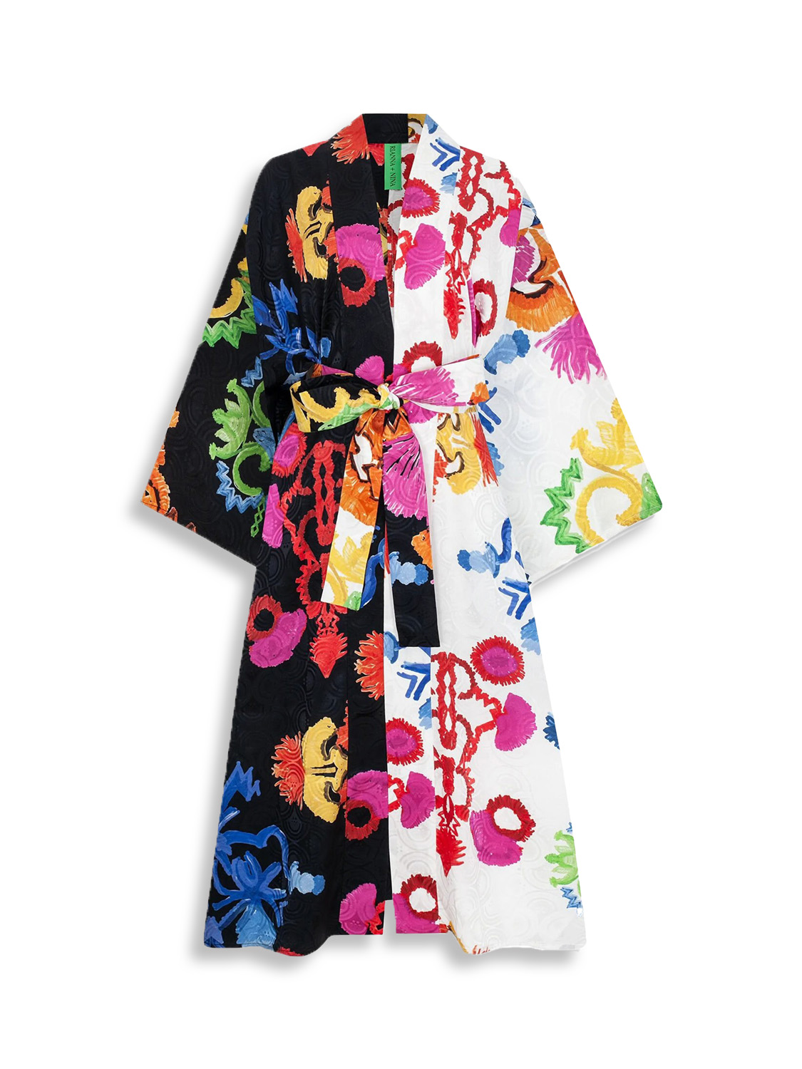 Mesogios Kimono - Silk kimono with graphic prints