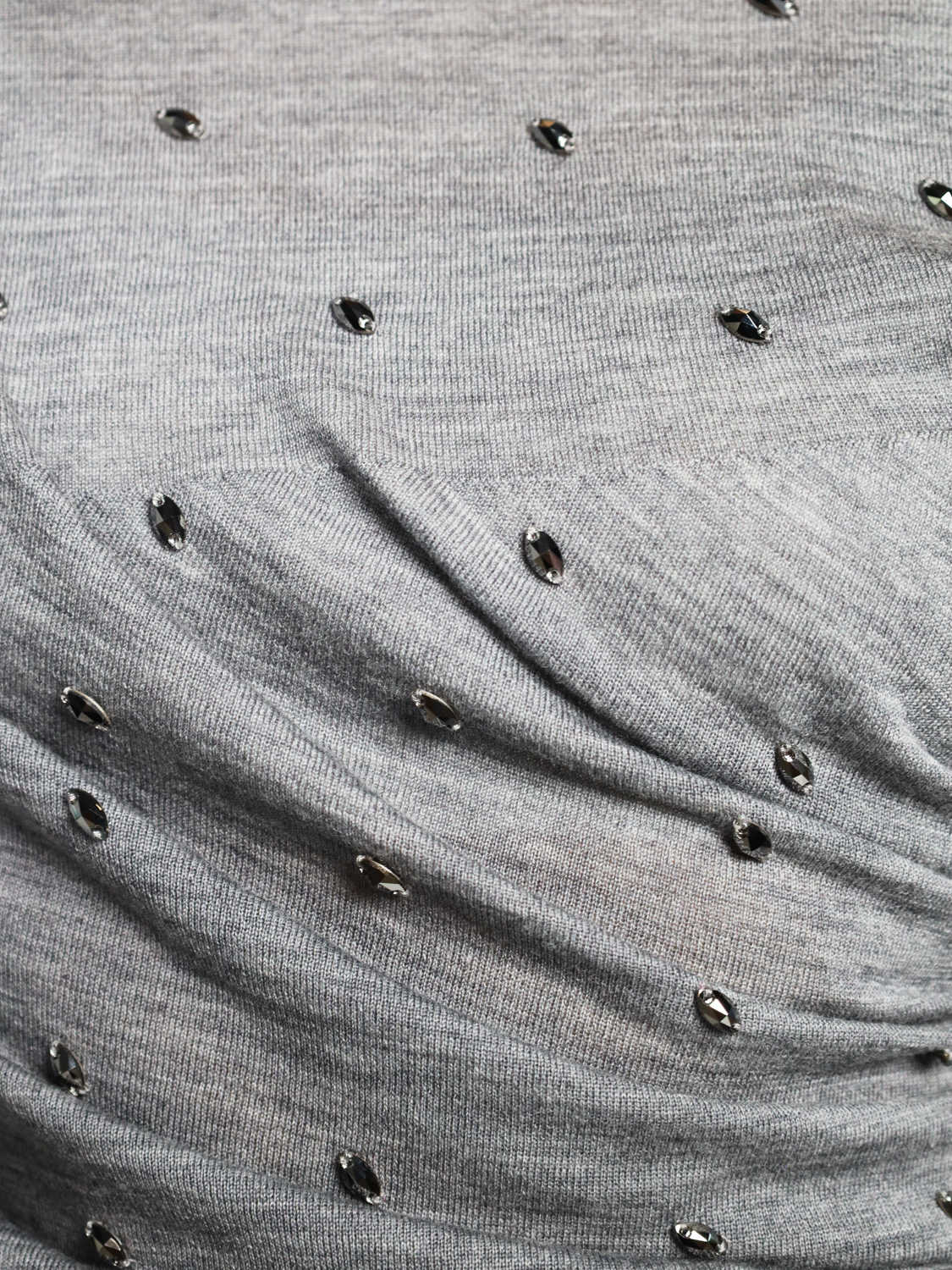 Odeeh Pullover mit Strasssteinchen grau S Odeeh Pullover mit Strasssteinchen grau S