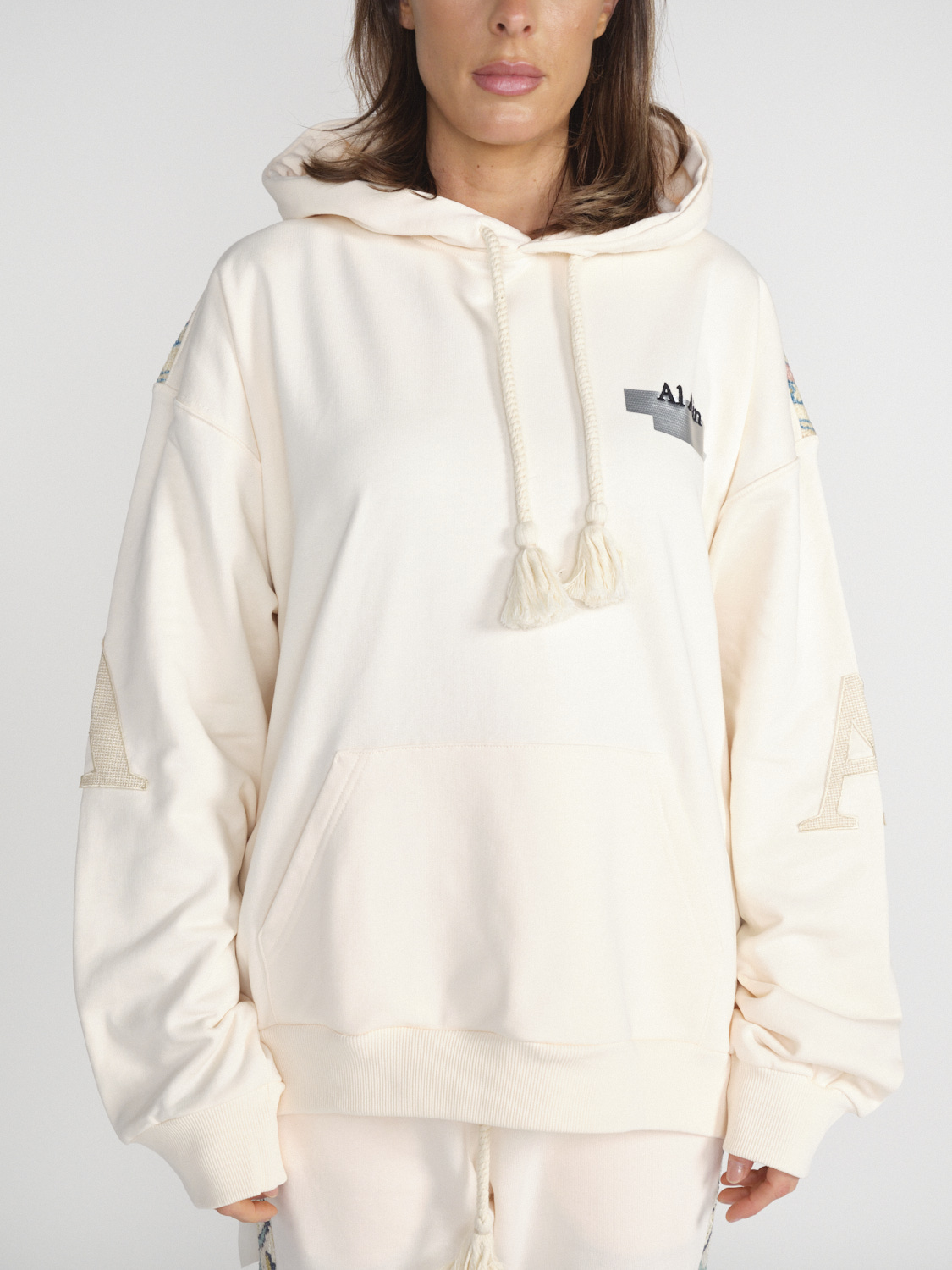 Al Ain Ahox - Oversized Hoodie mit Muster  creme XS/S
