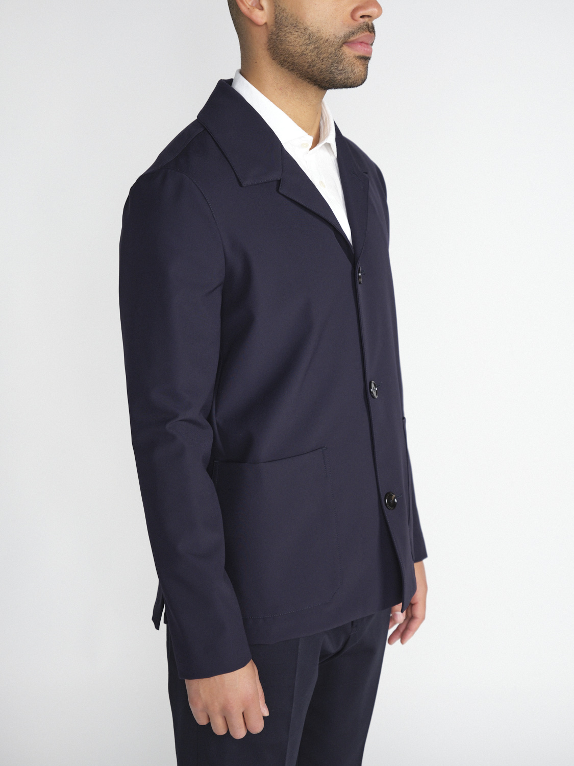 Dondup Single-breasted jacket with stretch  marine 48