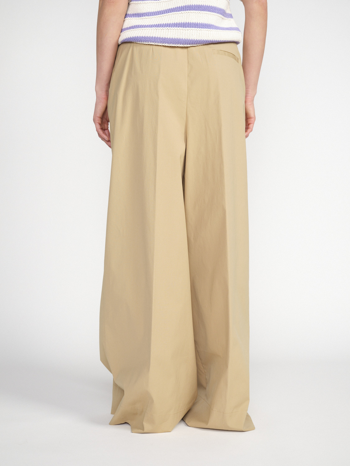 Semicouture Lightweight ultra-wide-leg trousers made of cotton  beige 34