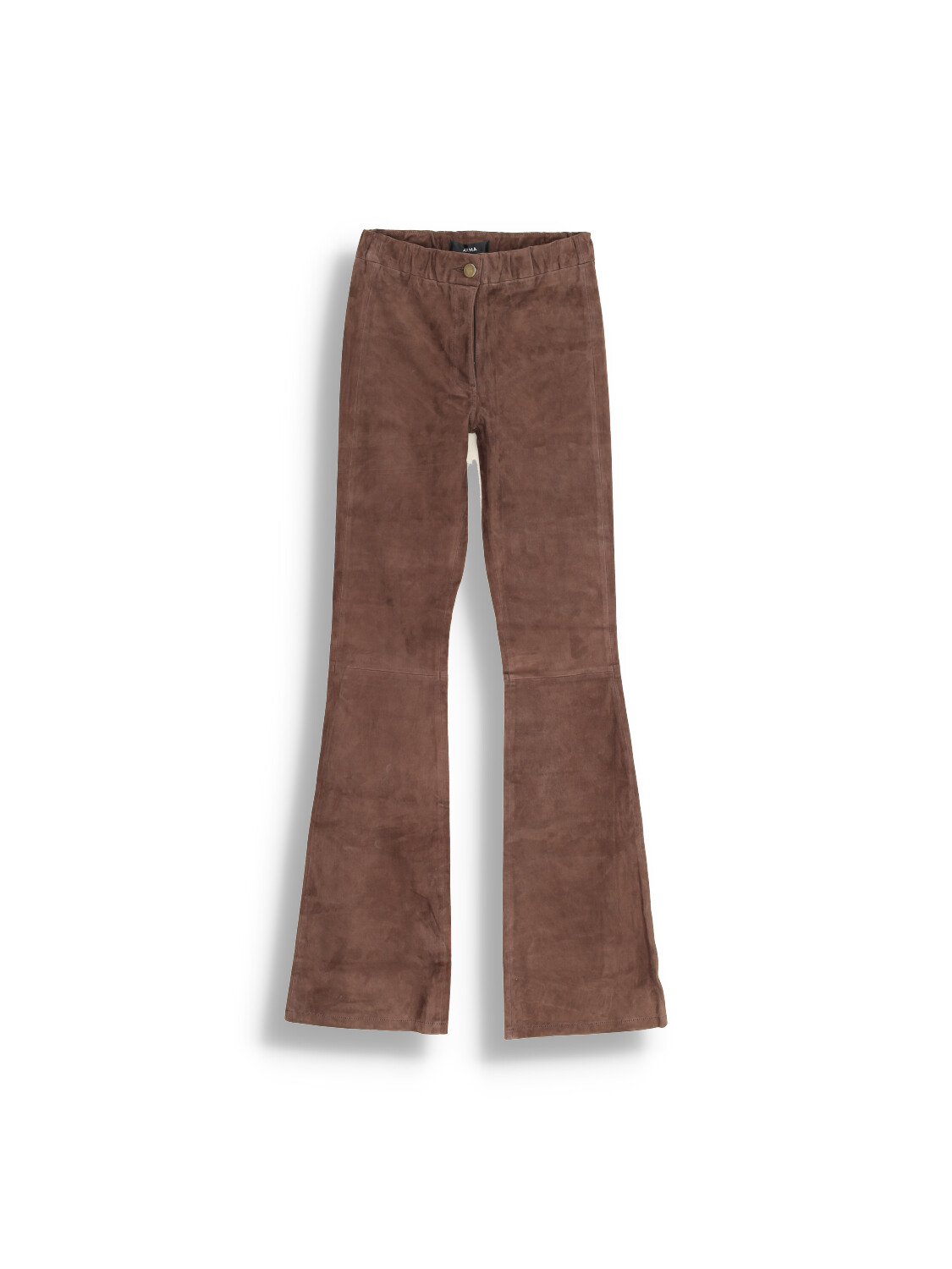 Arma Izzy - Pants with elastic waistband in lamb leather brown 34