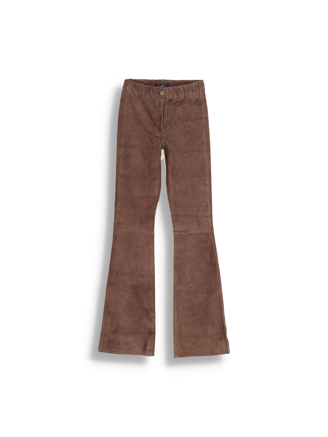 Arma Izzy - Pantalon avec ceinture élastique en cuir d'agneau Couleur : gris Taille : 34 marron 34