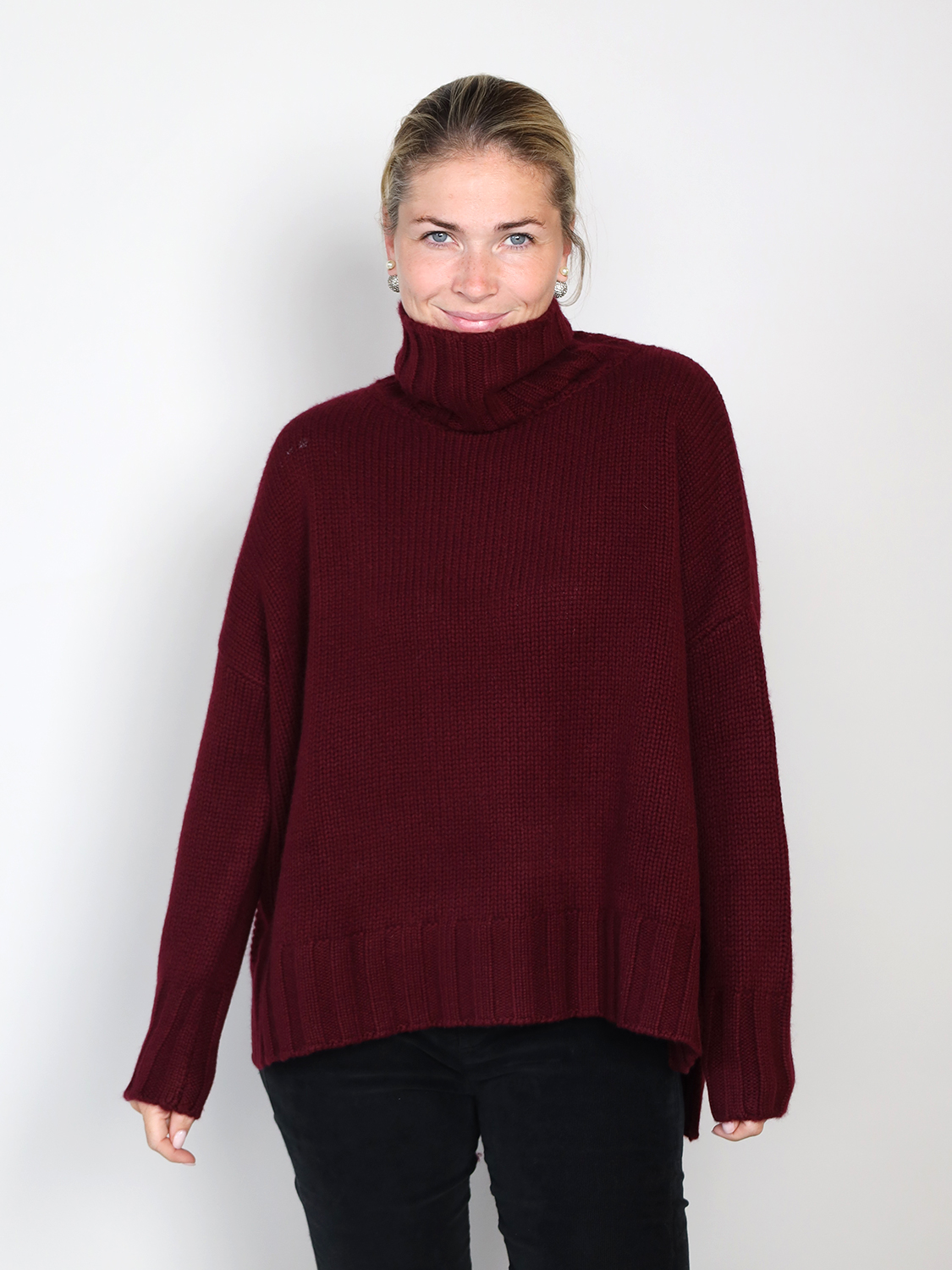 Van Kukil Rollkragenpullover aus Cashmere  bordeaux XS