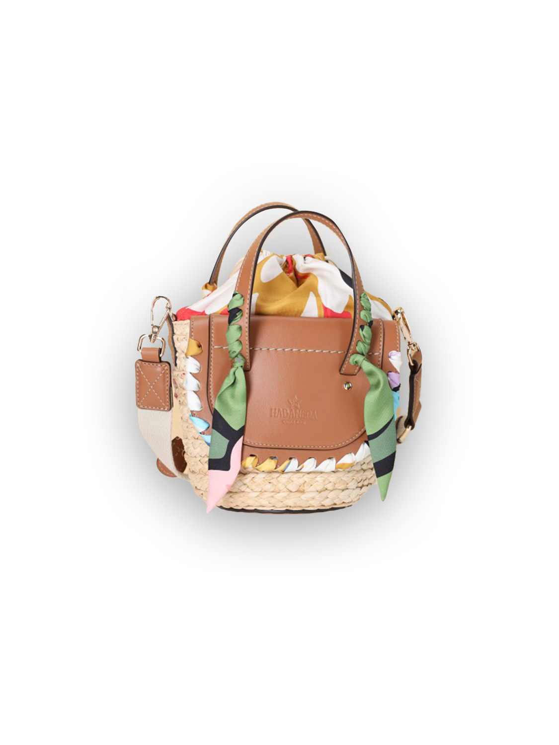 Habanera Silk – Blossom – Woven and leather bag 