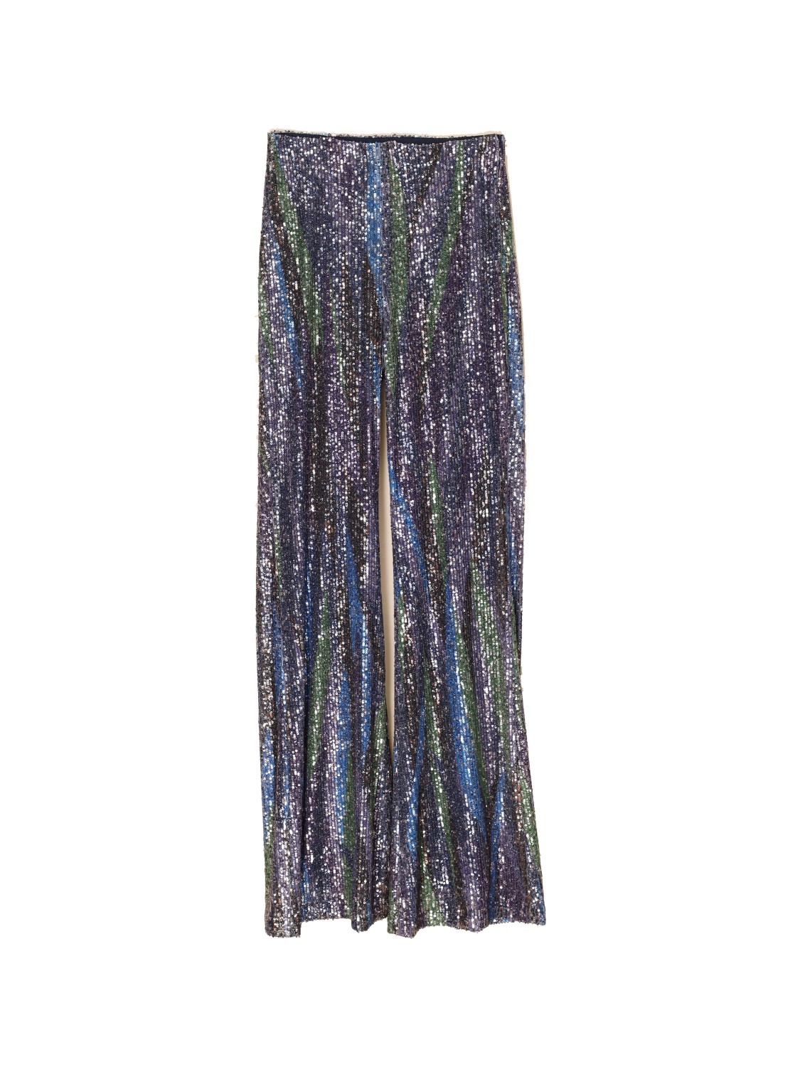 Stretchy sequin straight-leg pants   