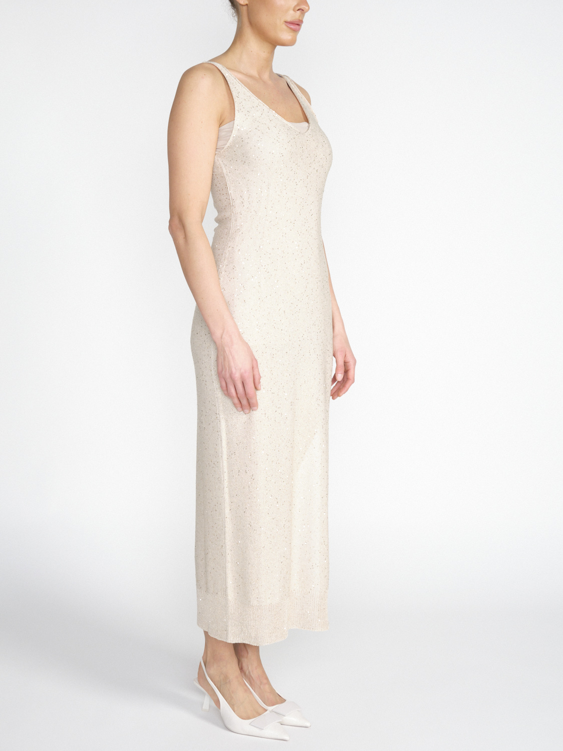 Lorena Antoniazzi Midi dress with sequin details  creme 34