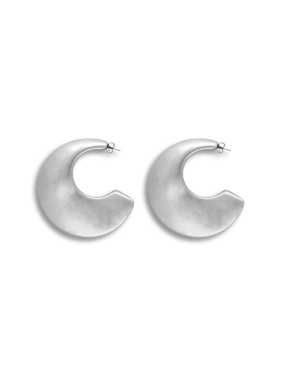 Vanessa Baroni Big Moon Earring - ear studs in creole shape silber One Size